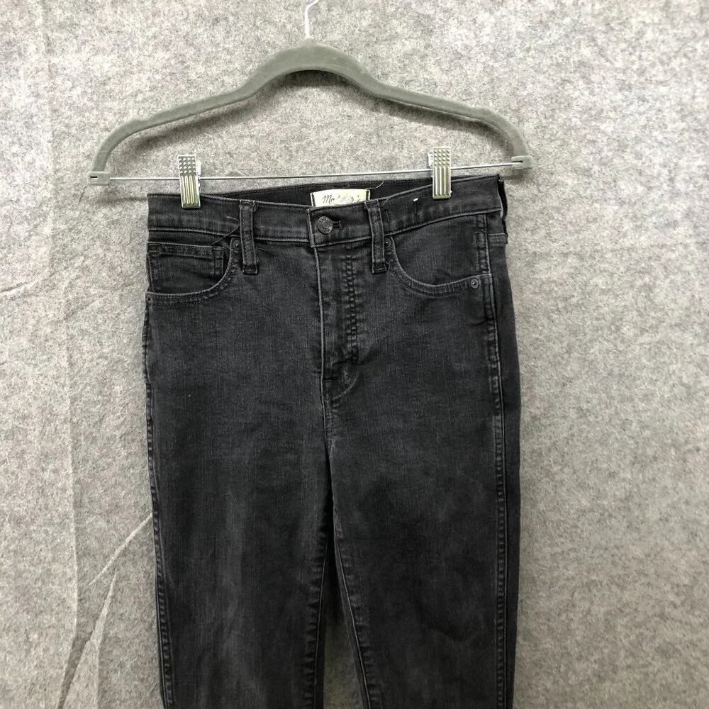 Madewell 10'' High Rise Skinny‎ Jean Womens 26 Black Charcoal Wash Stretch